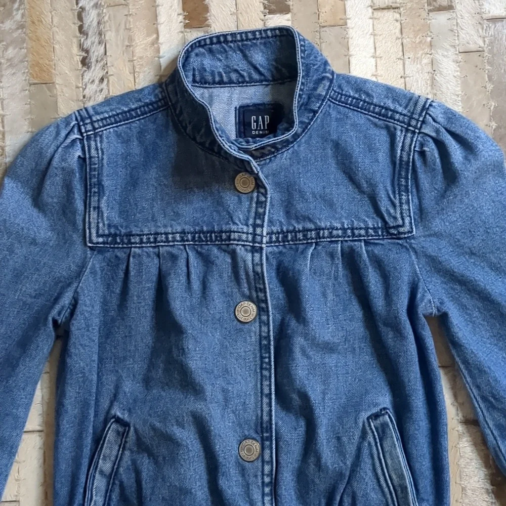 Gap Kids Girl's Puff Sleeve‎ Blue Denim Jacket